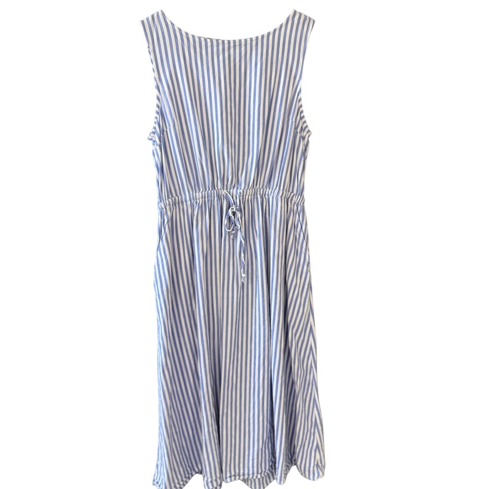 Beachlunchlounge Blue White Striped Midi Dress Sleeveless Cutout ‎ M Lagen Light
